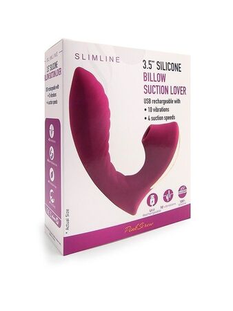 Сливовый вибромассажер с вакуумной стимуляцией клитора